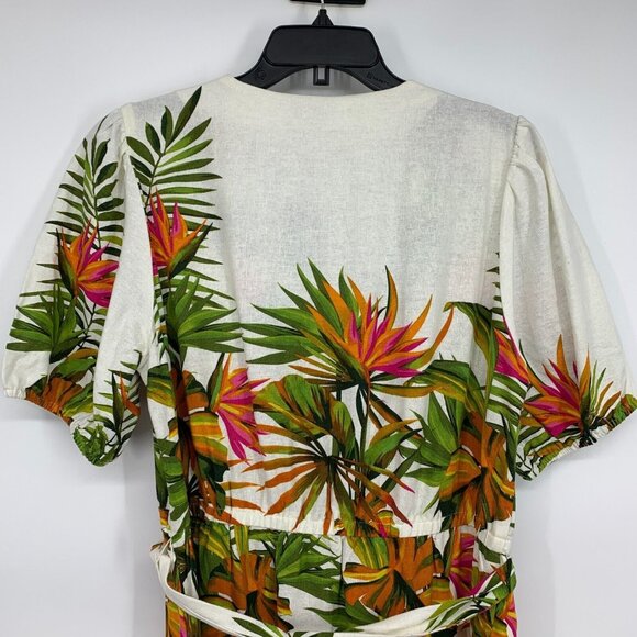 INC Maxi Dress Floral Print Linen Blend Tie Waist Pockets NWT - Picture 12 of 15